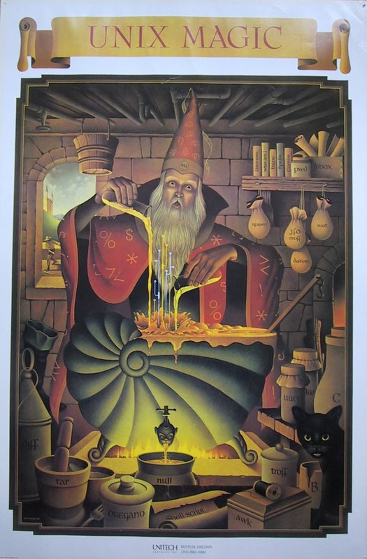 A wizard performing tricks with the shell