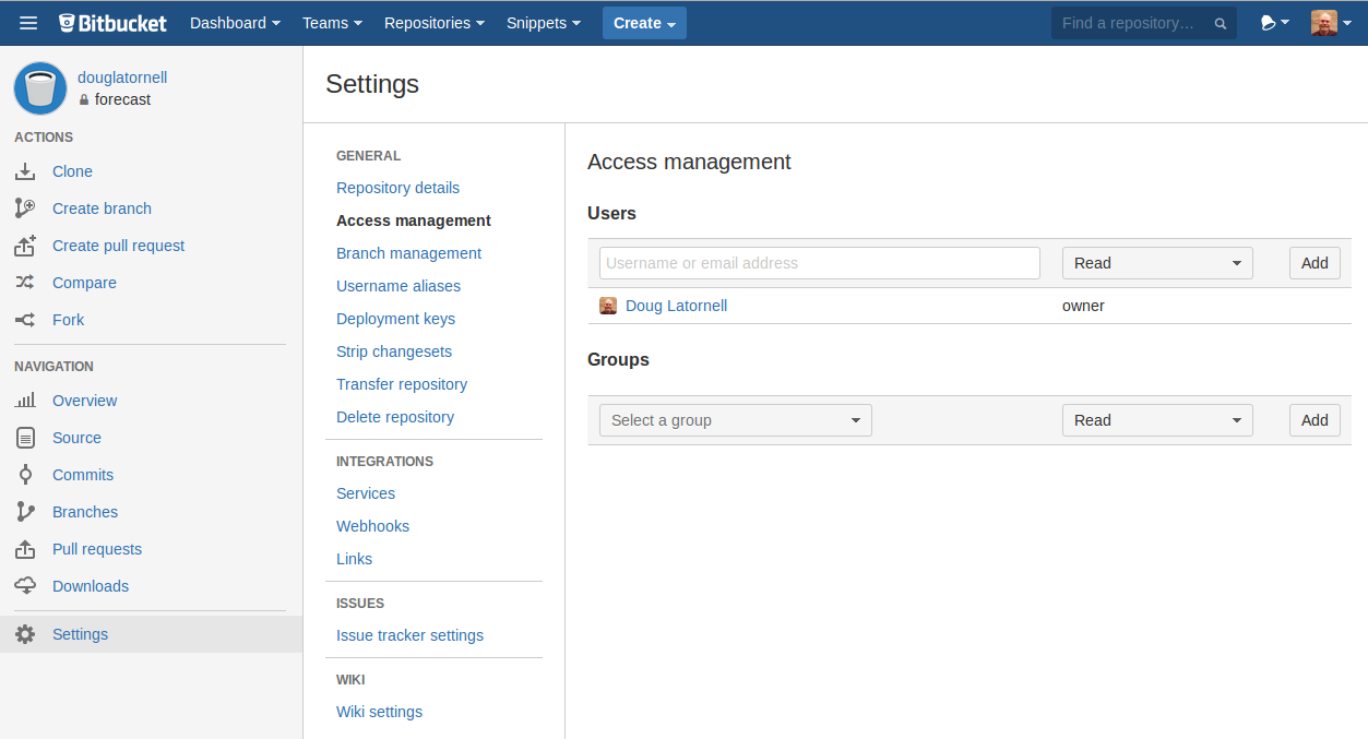 Repository Access Management Settings